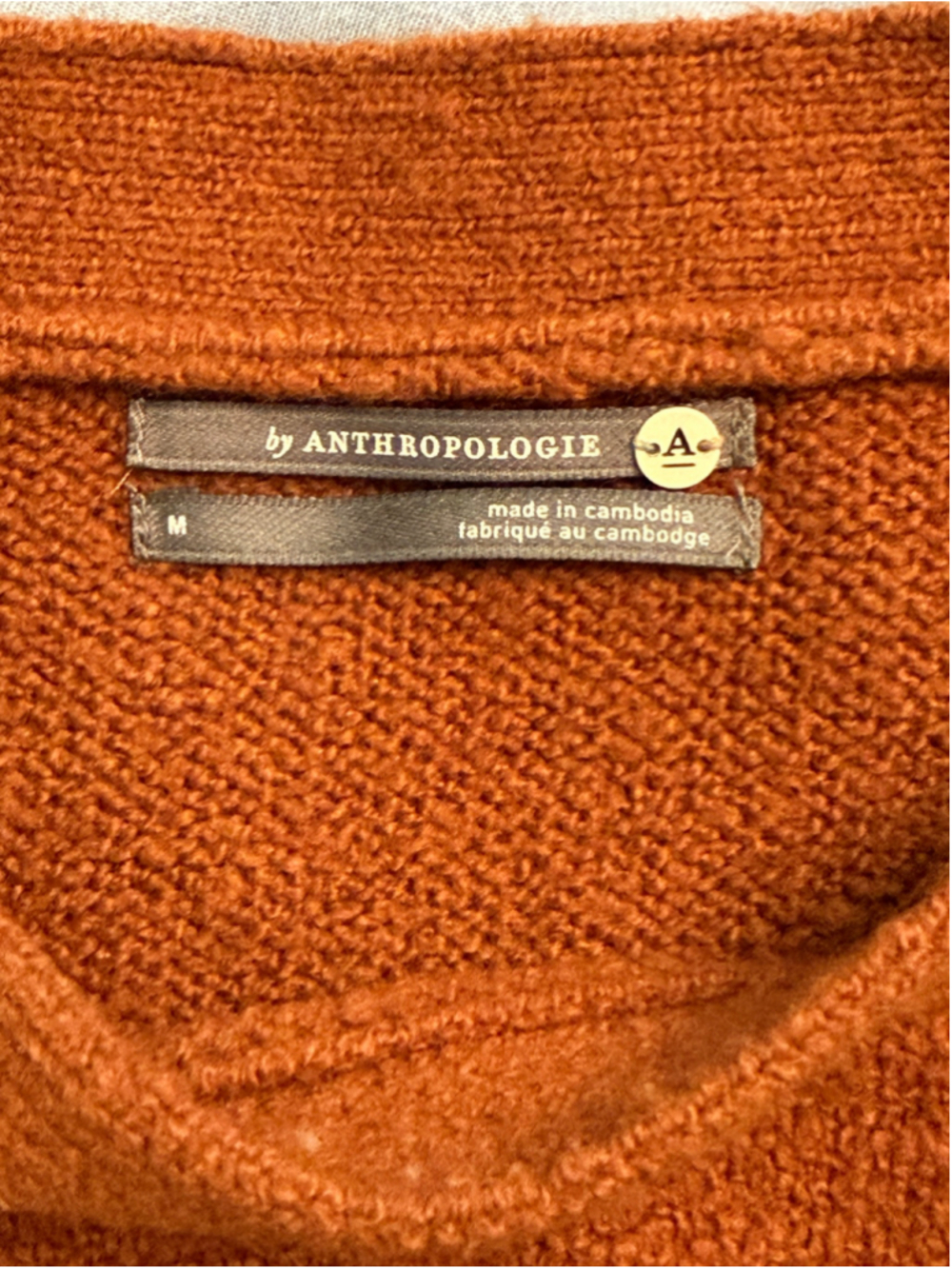 Anthropologie Sweater Medium Orange Crew Neck Knit Pullover wool
Blend - Picture 9 of 11